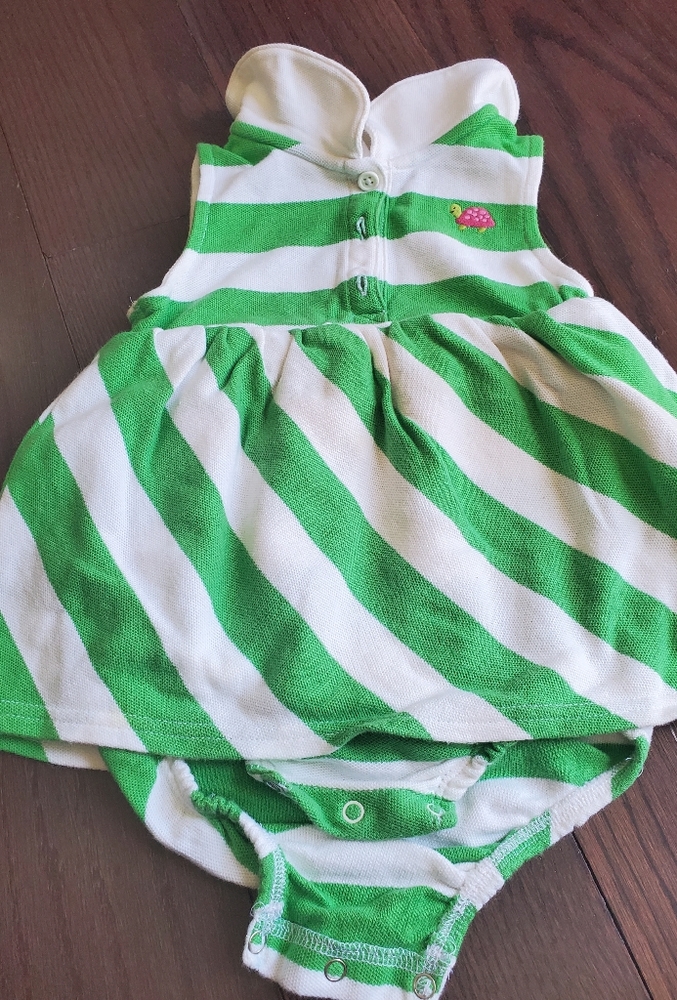 Gymboree one piece green/white stripe